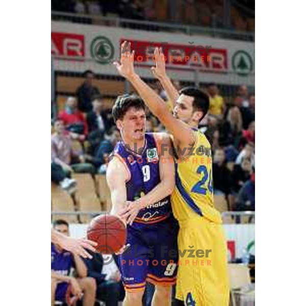 Simo Atanackovic in action during semi-final of Spar Cup between Hopsi Polzela and Helios Suns in Bonifika Hall, Koper, Slovenia on February 16, 2019