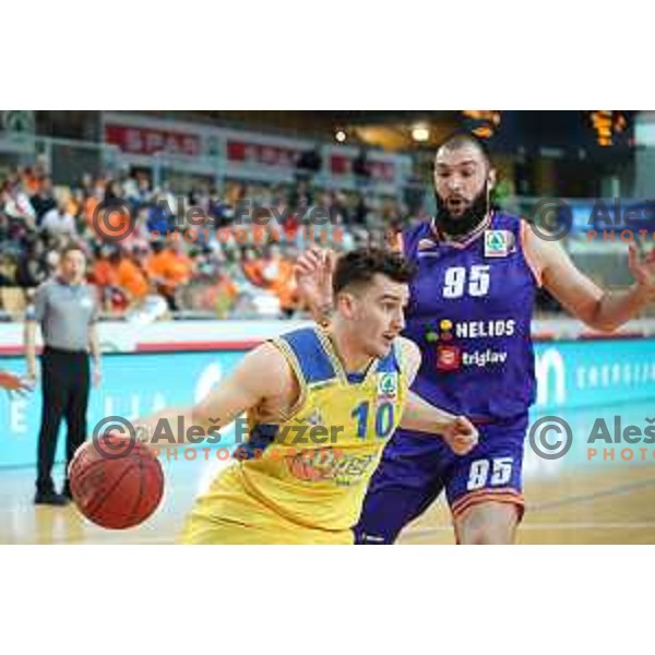 Tjaz Rotar in action during semi-final of Spar Cup between Hopsi Polzela and Helios Suns in Bonifika Hall, Koper, Slovenia on February 16, 2019