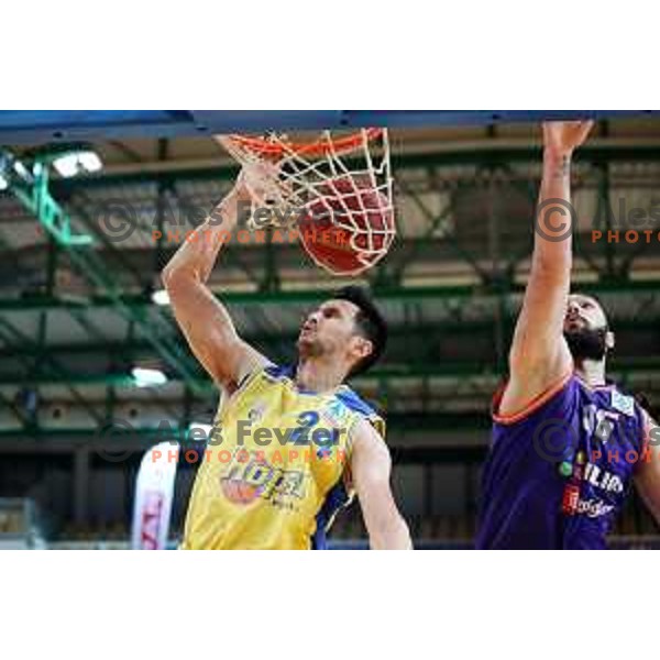 Simo Atanackovic in action during semi-final of Spar Cup between Hopsi Polzela and Helios Suns in Bonifika Hall, Koper, Slovenia on February 16, 2019