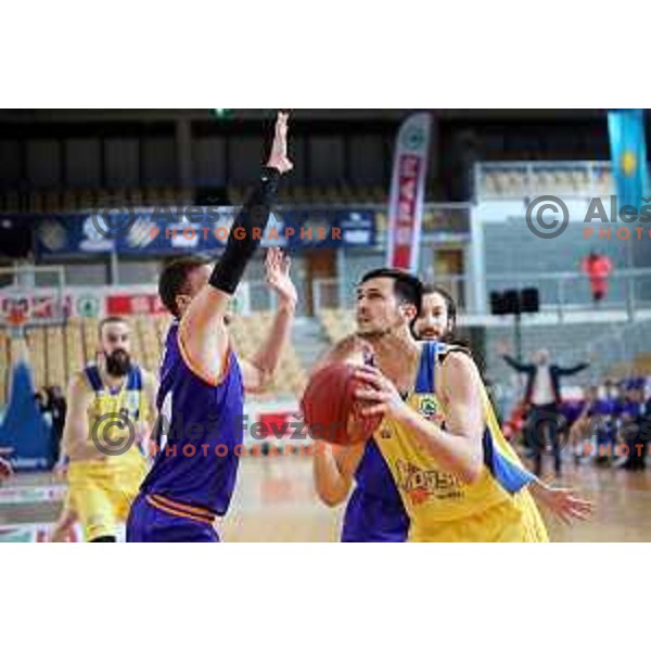 Simo Atanackovic in action during semi-final of Spar Cup between Hopsi Polzela and Helios Suns in Bonifika Hall, Koper, Slovenia on February 16, 2019