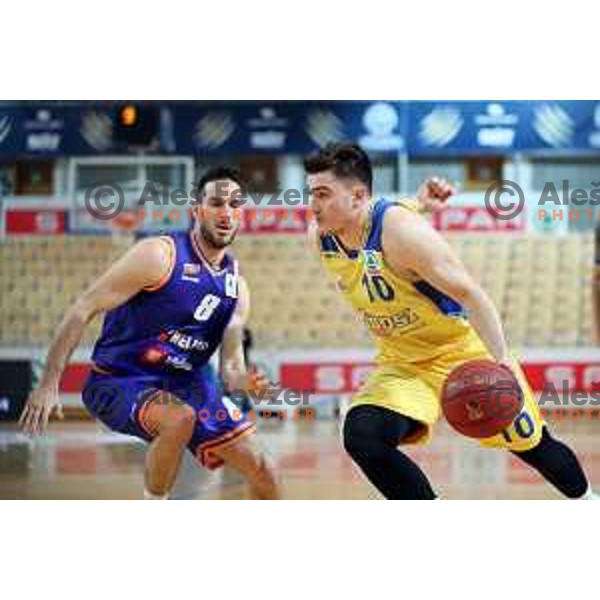 Tjaz Rotar in action during semi-final of Spar Cup between Hopsi Polzela and Helios Suns in Bonifika Hall, Koper, Slovenia on February 16, 2019