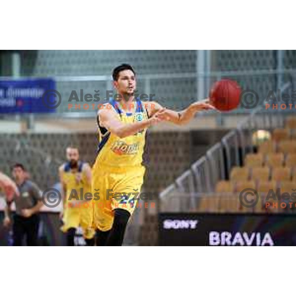 Simo Atanackovic in action during semi-final of Spar Cup between Hopsi Polzela and Helios Suns in Bonifika Hall, Koper, Slovenia on February 16, 2019