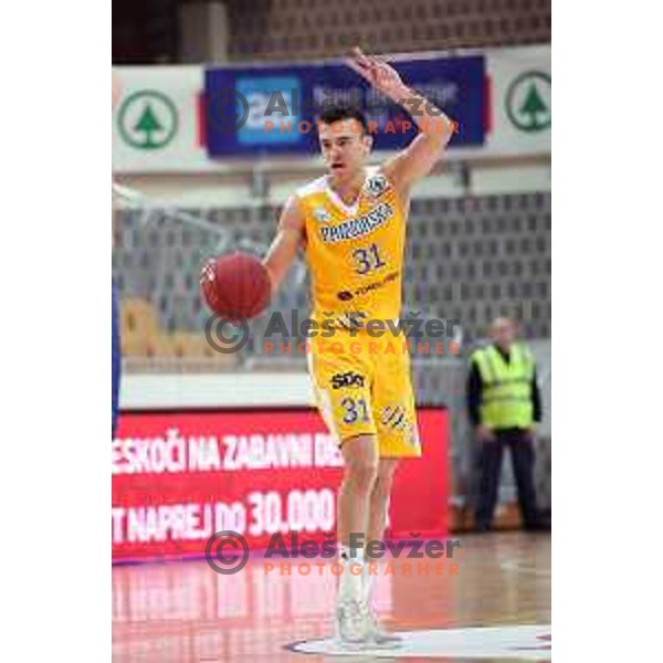 Zan Mark Sisko in action during Spar Cup Final basketball match between Sixt Primorska and Hopsi Polzela in Bonifika Hall, Koper, Slovenia on February 17, 2019