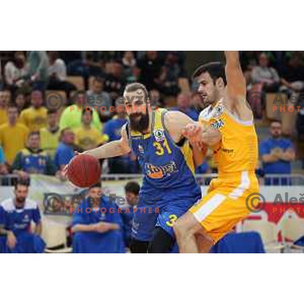 Milojko Vasilic and Marjan Cakarun in action during Spar Cup Final basketball match between Sixt Primorska and Hopsi Polzela in Bonifika Hall, Koper, Slovenia on February 17, 2019
