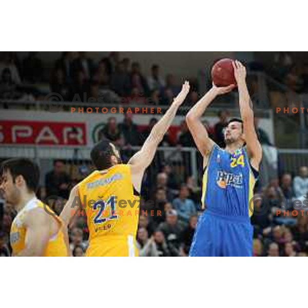 Simo Atanackovic in action during Spar Cup Final basketball match between Sixt Primorska and Hopsi Polzela in Bonifika Hall, Koper, Slovenia on February 17, 2019