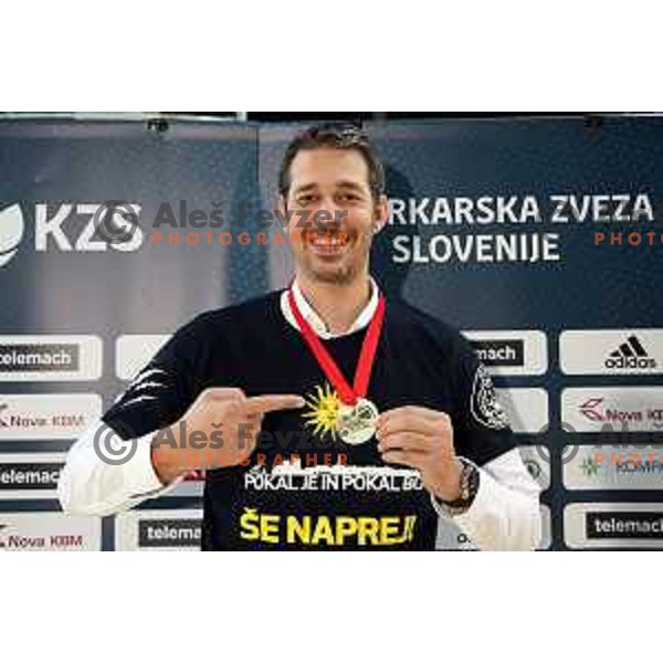 Jurica Golemac, head coach of Sixt Primorska, winner of Spar Cup at basketball match between Sixt Primorska and Hopsi Polzela in Bonifika Hall, Koper, Slovenia on February 17, 2019