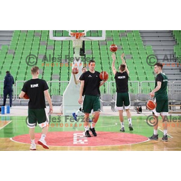 Jan Kosi and Gregor Glas at Slovenia National team practice session in Stozice hall, Ljubljana, Slovenia on February 18, 2019