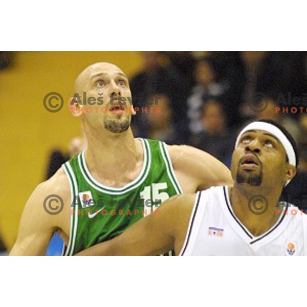 Emilio Kovacic in action during Euroleague 2000/2001 basketball match between Ovarense and Union Olimpija in Ovaro, Portugal on December 14, 2000