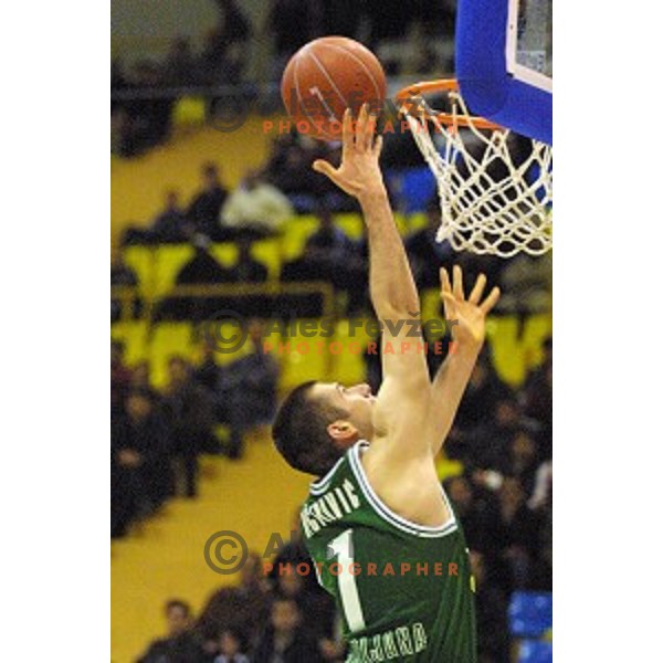 Sani Becirovic in action during Euroleague 2000/2001 basketball match between Ovarense and Union Olimpija in Ovaro, Portugal on December 14, 2000