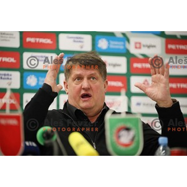 Roman Lisac, GM of Petrol Olimpija during press conference in Stozice, Ljubljana on February 21, 2019