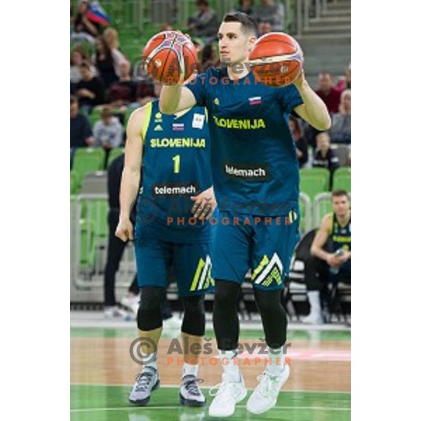 Jan Span in action during FIBA Basketball World Cup 2019 European qualifiers basketball match between Slovenia and Ukraine, Stozice Arena, Ljubljana, Slovenia on February 26, 2019