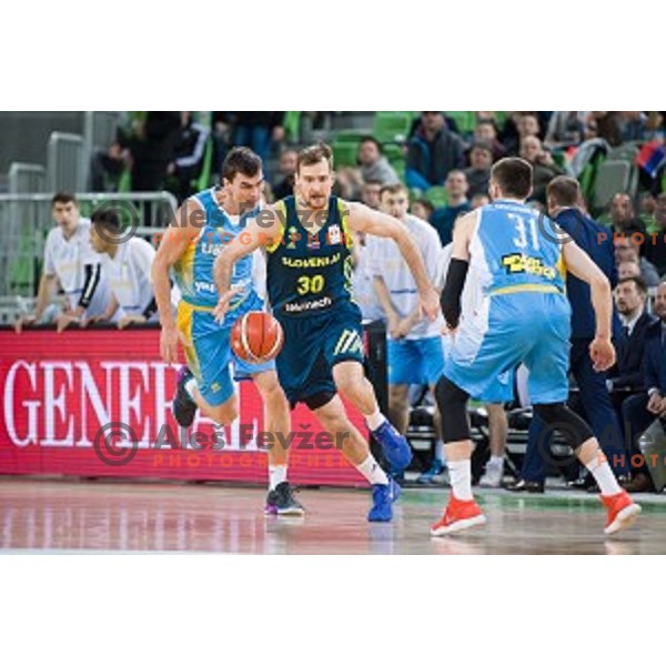 Zoran Dragic in action during FIBA Basketball World Cup 2019 European qualifiers basketball match between Slovenia and Ukraine, Stozice Arena, Ljubljana, Slovenia on February 26, 2019