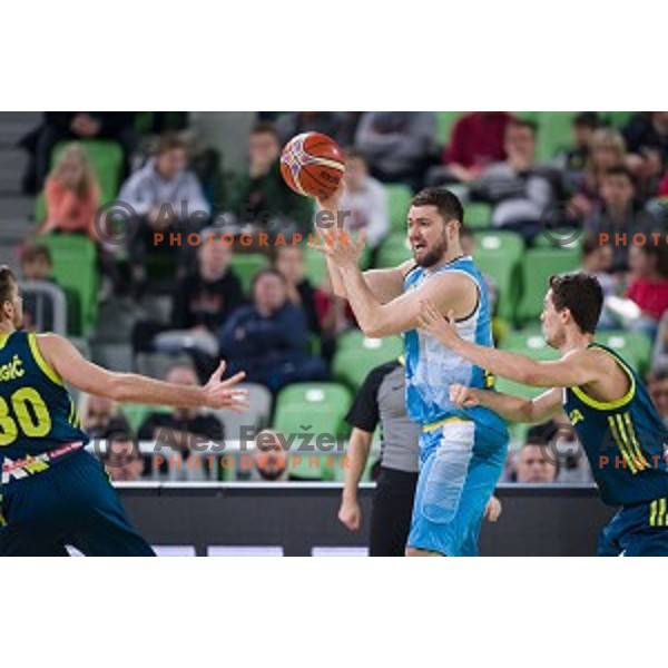 in action during FIBA Basketball World Cup 2019 European qualifiers basketball match between Slovenia and Ukraine, Stozice Arena, Ljubljana, Slovenia on February 26, 2019