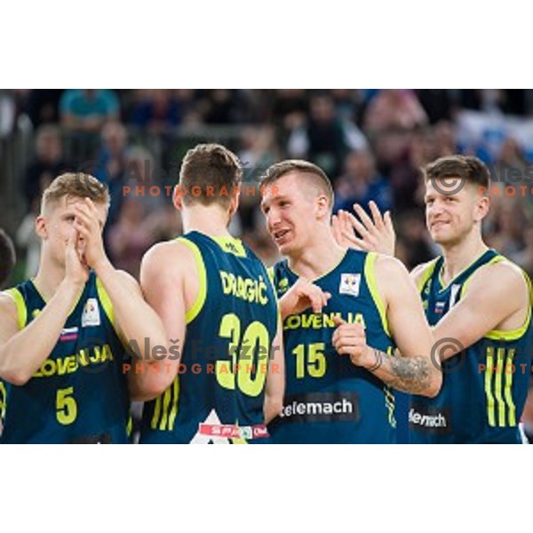 Gregor Hrovat in action during FIBA Basketball World Cup 2019 European qualifiers basketball match between Slovenia and Ukraine, Stozice Arena, Ljubljana, Slovenia on February 26, 2019