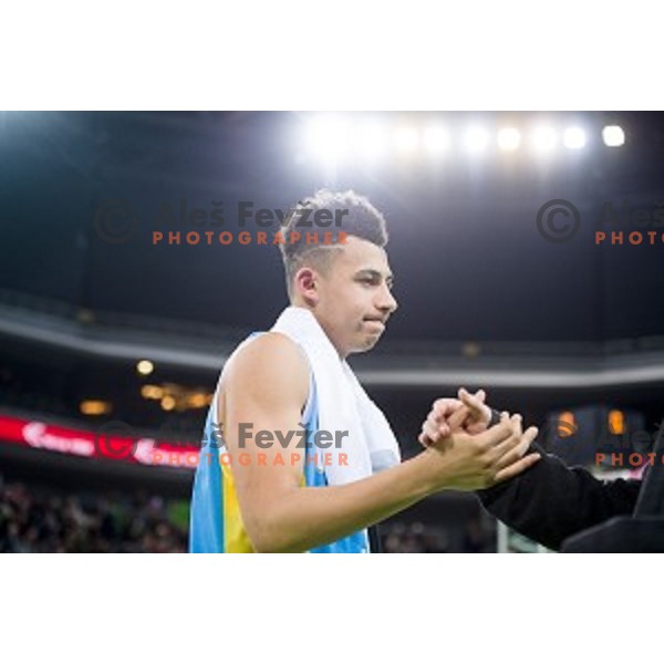 Issuf Sanon in action during FIBA Basketball World Cup 2019 European qualifiers basketball match between Slovenia and Ukraine, Stozice Arena, Ljubljana, Slovenia on February 26, 2019