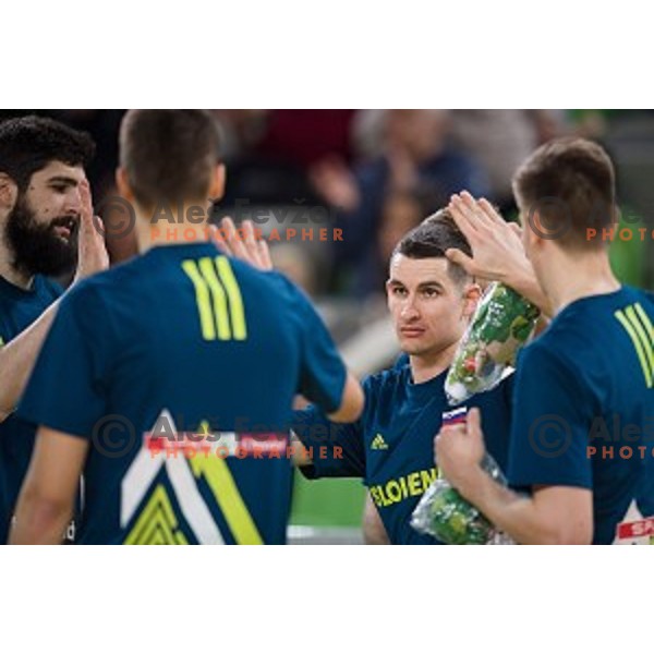 Jan Span in action during FIBA Basketball World Cup 2019 European qualifiers basketball match between Slovenia and Ukraine, Stozice Arena, Ljubljana, Slovenia on February 26, 2019