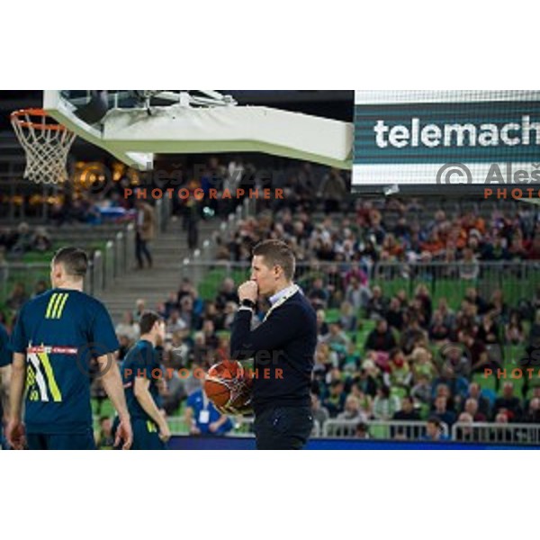Jaka Lakovic in action during FIBA Basketball World Cup 2019 European qualifiers basketball match between Slovenia and Ukraine, Stozice Arena, Ljubljana, Slovenia on February 26, 2019