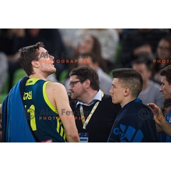 Jan Kosi in action during FIBA Basketball World Cup 2019 European qualifiers basketball match between Slovenia and Ukraine, Stozice Arena, Ljubljana, Slovenia on February 26, 2019