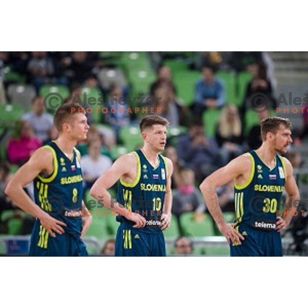 Leon Santelj in action during FIBA Basketball World Cup 2019 European qualifiers basketball match between Slovenia and Ukraine, Stozice Arena, Ljubljana, Slovenia on February 26, 2019