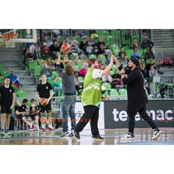 fans in action during FIBA Basketball World Cup 2019 European qualifiers basketball match between Slovenia and Ukraine, Stozice Arena, Ljubljana, Slovenia on February 26, 2019