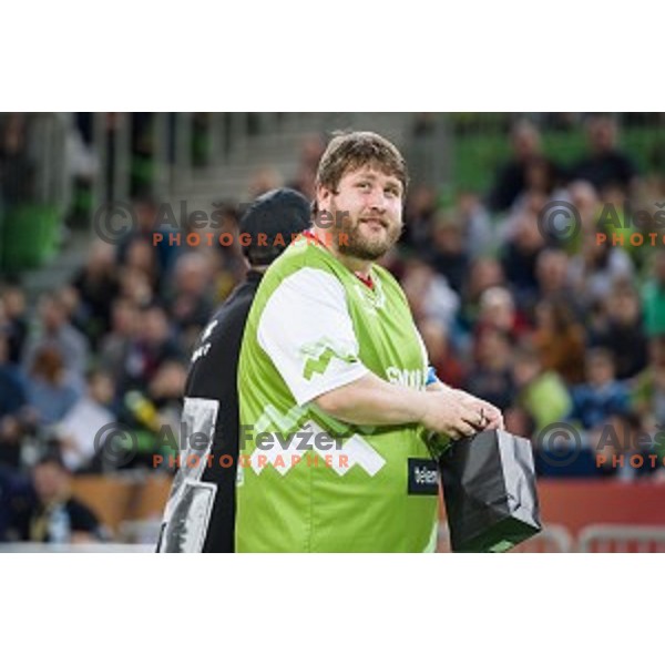 fan in action during FIBA Basketball World Cup 2019 European qualifiers basketball match between Slovenia and Ukraine, Stozice Arena, Ljubljana, Slovenia on February 26, 2019