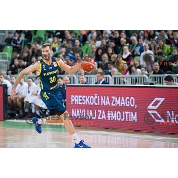 Zoran Dragic in action during FIBA Basketball World Cup 2019 European qualifiers basketball match between Slovenia and Ukraine, Stozice Arena, Ljubljana, Slovenia on February 26, 2019