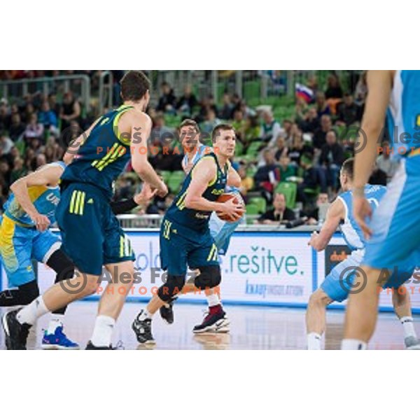 Gregor Hrovat in action during FIBA Basketball World Cup 2019 European qualifiers basketball match between Slovenia and Ukraine, Stozice Arena, Ljubljana, Slovenia on February 26, 2019