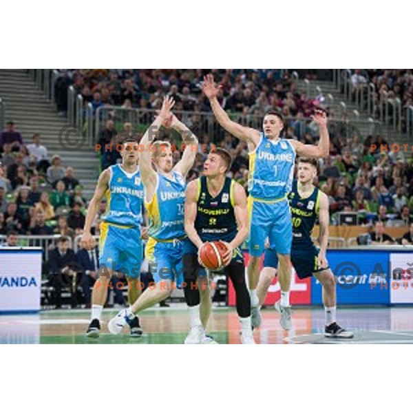 Edo Muric in action during FIBA Basketball World Cup 2019 European qualifiers basketball match between Slovenia and Ukraine, Stozice Arena, Ljubljana, Slovenia on February 26, 2019