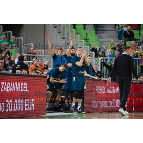 Gregor Hrovat in action during FIBA Basketball World Cup 2019 European qualifiers basketball match between Slovenia and Ukraine, Stozice Arena, Ljubljana, Slovenia on February 26, 2019