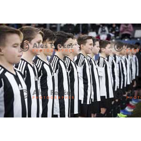 Mura youth players prior to soccer match between Mura and Domzale, Round 21 of PLTS 2018/19, played in Fazanerija, Murska Sobota, Slovenia on March 2, 2019
