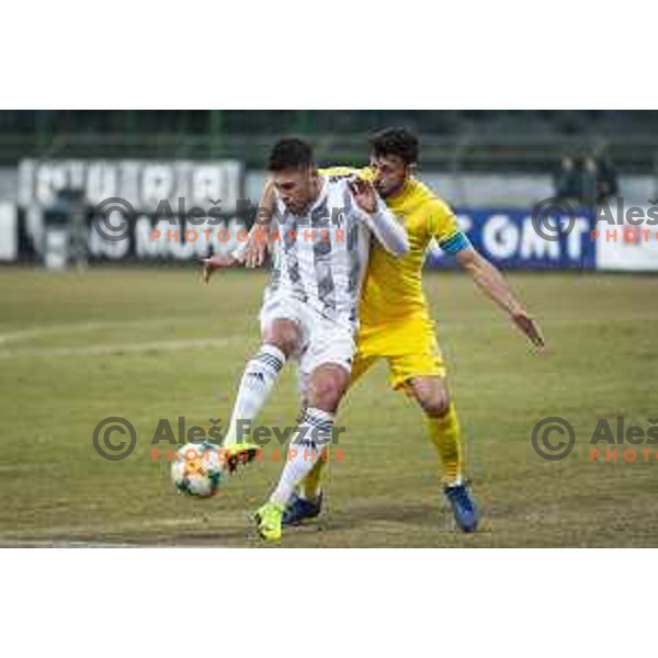 Amadej Marosa of Mura in action during soccer match between Mura and Domzale, Round 21 of PLTS 2018/19, played in Fazanerija, Murska Sobota, Slovenia on March 2, 2019