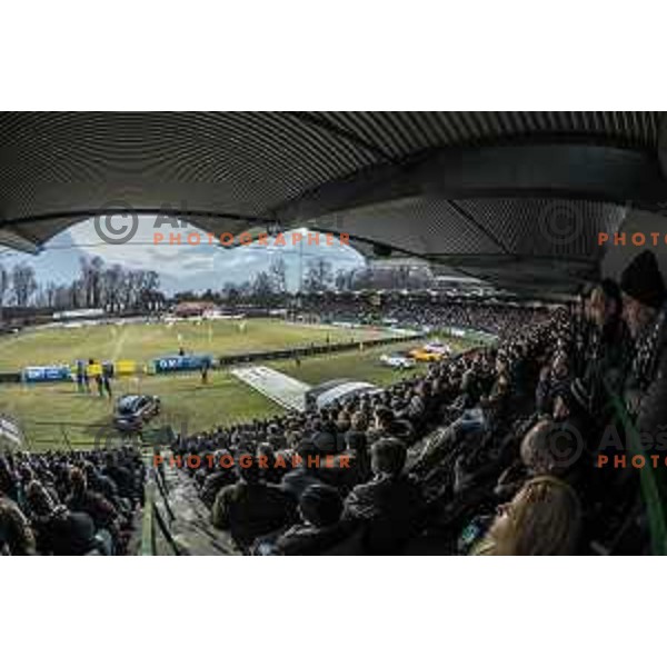 Stadium Fazanerija during soccer match between Mura and Domzale, Round 21 of PLTS 2018/19, played in Fazanerija, Murska Sobota, Slovenia on March 2, 2019
