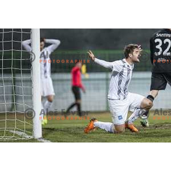 Nik Lorbek of Mura in action during soccer match between Mura and Domzale, Round 21 of PLTS 2018/19, played in Fazanerija, Murska Sobota, Slovenia on March 2, 2019