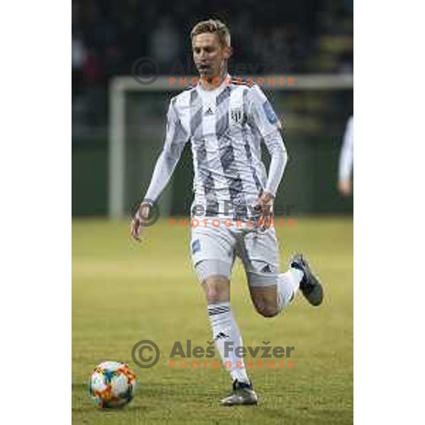 Zan Karnicnik in action during soccer match between Mura and Domzale, Round 21 of PLTS 2018/19, played in Fazanerija, Murska Sobota, Slovenia on March 2, 2019
