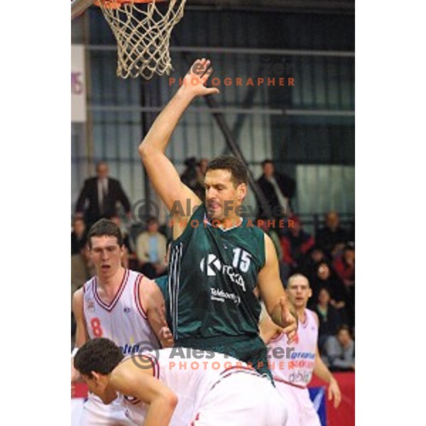 Franjo Arapovic in action during basketball match between Slovan and Krka at Kodeljevo Hall, Ljubljana, Slovenia on December 17, 2000