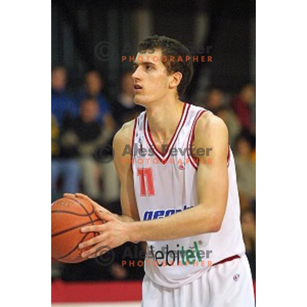 Smiljan Pavic in action during basketball match between Slovan and Krka at Kodeljevo Hall, Ljubljana, Slovenia on December 17, 2000