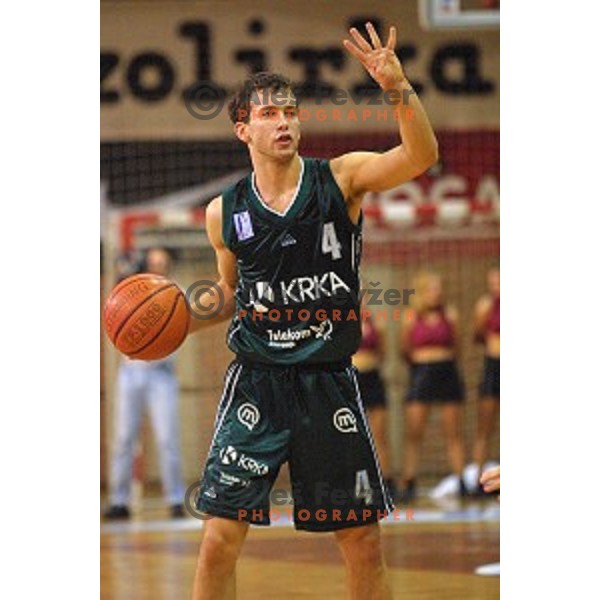 Vladimir Anzulovic in action during basketball match between Slovan and Krka at Kodeljevo Hall, Ljubljana, Slovenia on December 17, 2000