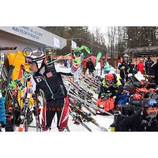 Course inspection before FIS Audi World Cup Giant Slalom for 58. Vitranc Cup in Kranjska Gora, Slovenia on March 9, 2019