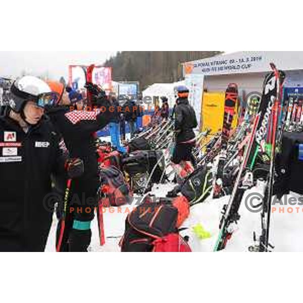 Course inspection before FIS Audi World Cup Giant Slalom for 58. Vitranc Cup in Kranjska Gora, Slovenia on March 9, 2019