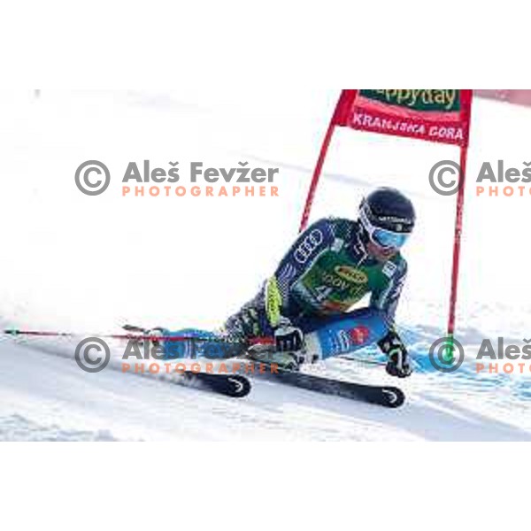 skiing in the first run of FIS Audi World Cup Giant Slalom for 58. Vitranc Cup in Kranjska Gora, Slovenia on March 9, 2019