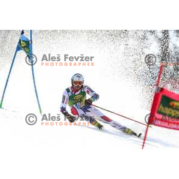 skiing in the first run of FIS Audi World Cup Giant Slalom for 58. Vitranc Cup in Kranjska Gora, Slovenia on March 9, 2019