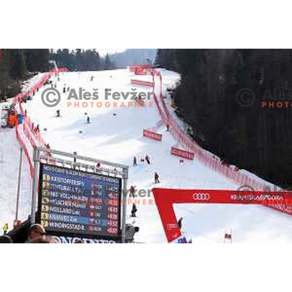 skiing in the first run of FIS Audi World Cup Giant Slalom for 58. Vitranc Cup in Kranjska Gora, Slovenia on March 9, 2019