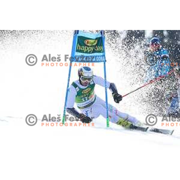 skiing in the first run of FIS Audi World Cup Giant Slalom for 58. Vitranc Cup in Kranjska Gora, Slovenia on March 9, 2019