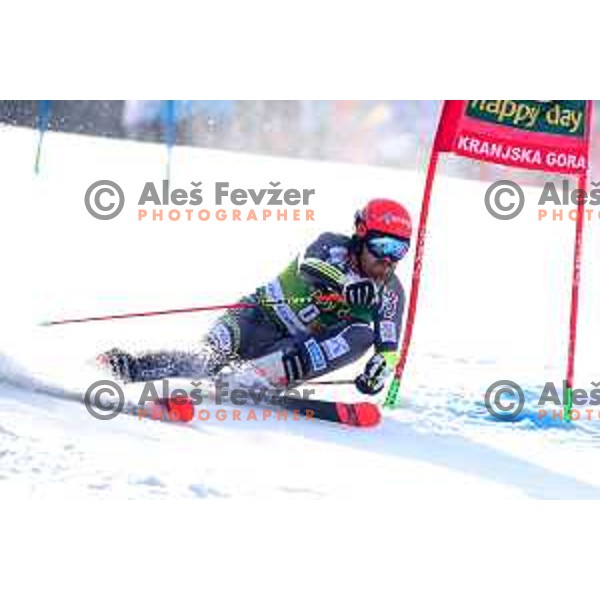 skiing in the first run of FIS Audi World Cup Giant Slalom for 58. Vitranc Cup in Kranjska Gora, Slovenia on March 9, 2019
