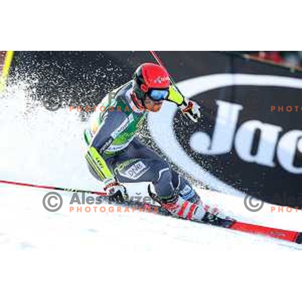skiing in the first run of FIS Audi World Cup Giant Slalom for 58. Vitranc Cup in Kranjska Gora, Slovenia on March 9, 2019