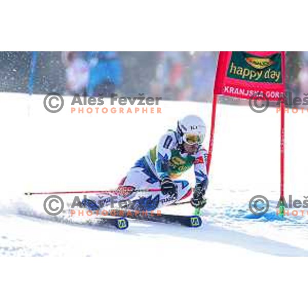 skiing in the first run of FIS Audi World Cup Giant Slalom for 58. Vitranc Cup in Kranjska Gora, Slovenia on March 9, 2019