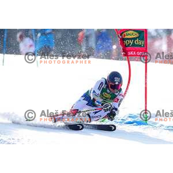 skiing in the first run of FIS Audi World Cup Giant Slalom for 58. Vitranc Cup in Kranjska Gora, Slovenia on March 9, 2019