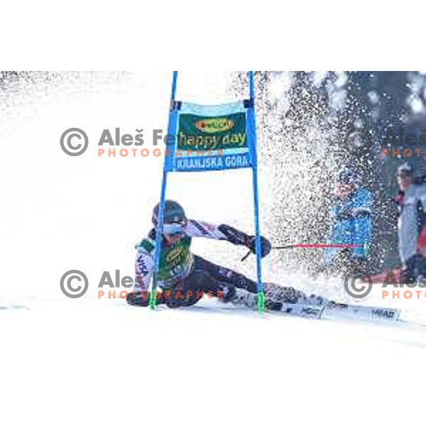skiing in the first run of FIS Audi World Cup Giant Slalom for 58. Vitranc Cup in Kranjska Gora, Slovenia on March 9, 2019