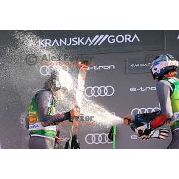 Henrik Kristoffersen, winner of Audi FIS World Cup Giant Slalom for 58. Vitranc Cup in Kranjska Gora, Slovenia on March 9, 2019