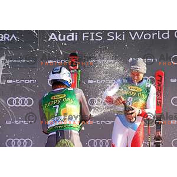 Prize giving ceremony of Audi FIS World Cup Giant Slalom for 58. Vitranc Cup in Kranjska Gora, Slovenia on March 9, 2019